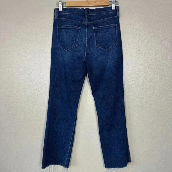 L'Agence Straight Leg Distressed Jeans Dark Wash Size 27 - Picture 6 of 8